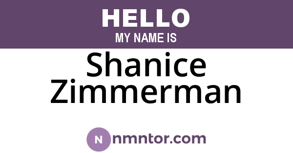 Shanice Zimmerman