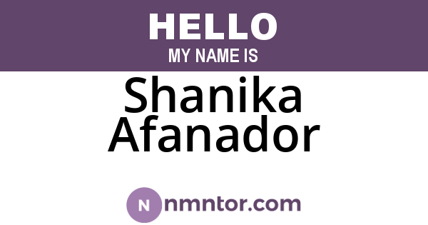 Shanika Afanador