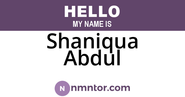 Shaniqua Abdul