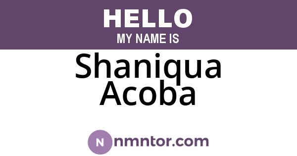 Shaniqua Acoba