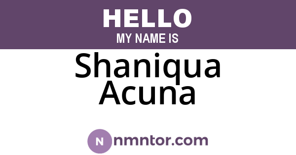 Shaniqua Acuna