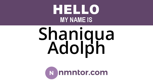 Shaniqua Adolph