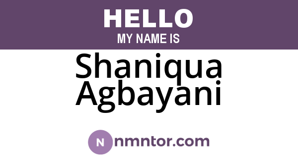 Shaniqua Agbayani
