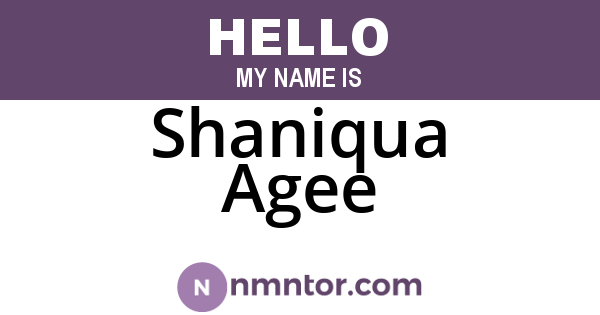 Shaniqua Agee