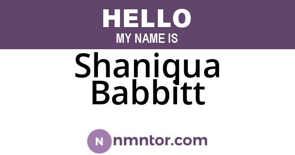 Shaniqua Babbitt