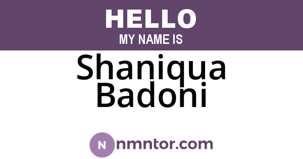Shaniqua Badoni
