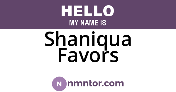 Shaniqua Favors