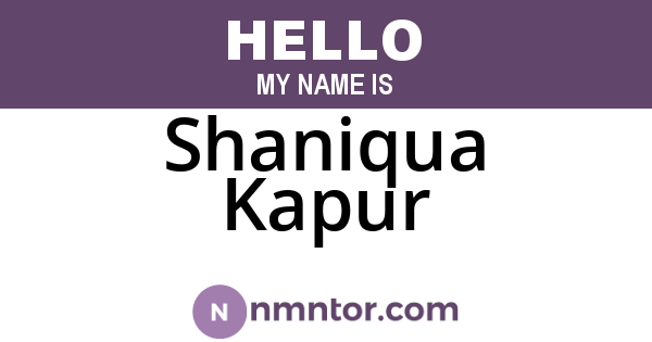 Shaniqua Kapur