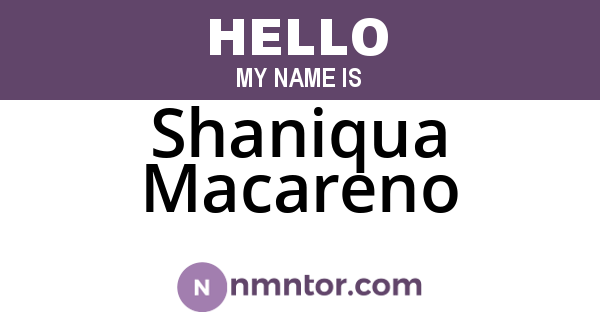 Shaniqua Macareno