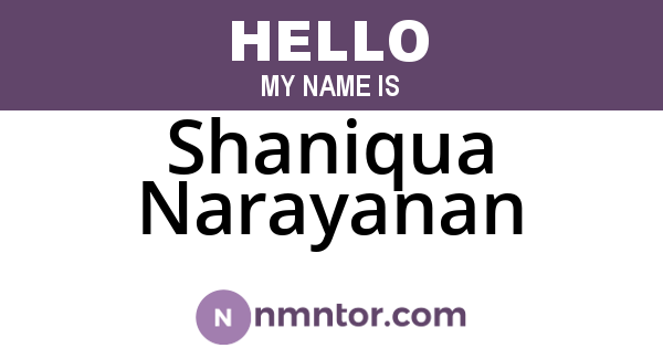 Shaniqua Narayanan