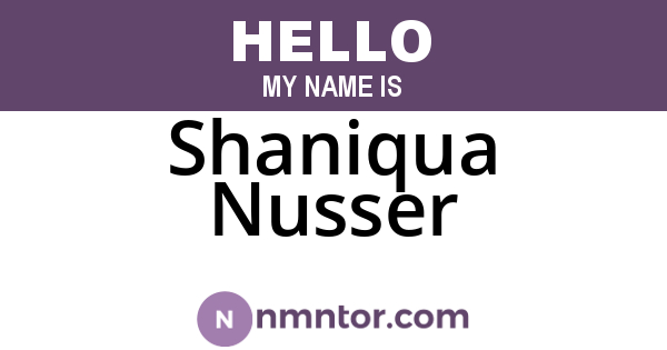 Shaniqua Nusser