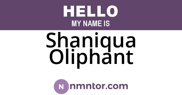 Shaniqua Oliphant