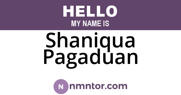 Shaniqua Pagaduan