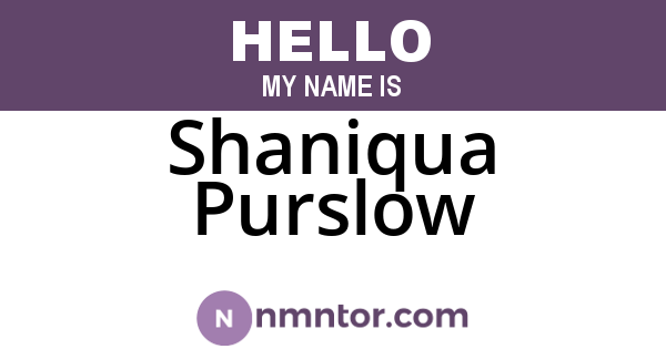 Shaniqua Purslow