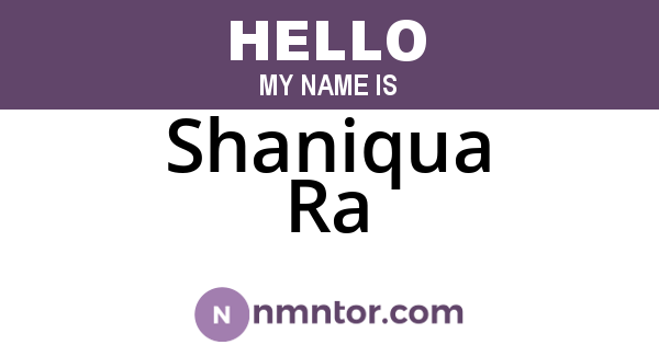Shaniqua Ra