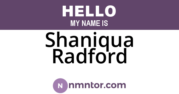 Shaniqua Radford