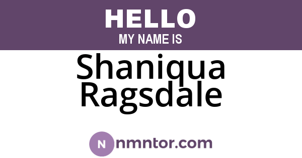 Shaniqua Ragsdale