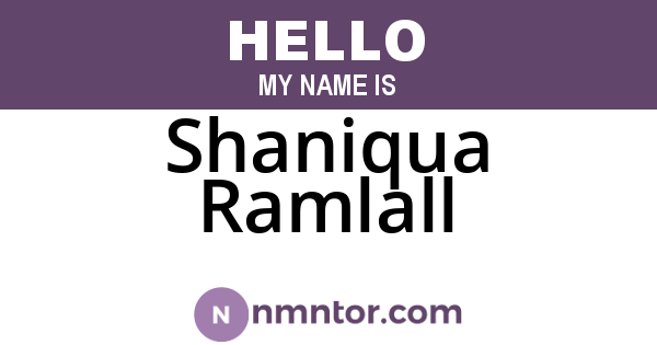 Shaniqua Ramlall