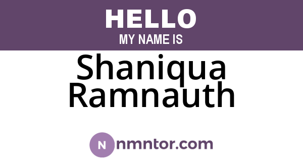 Shaniqua Ramnauth