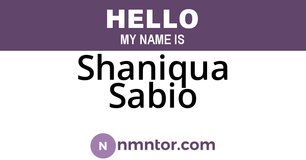 Shaniqua Sabio