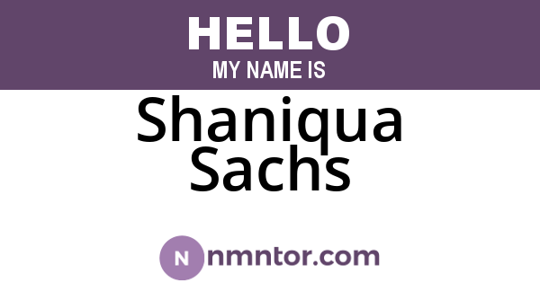 Shaniqua Sachs