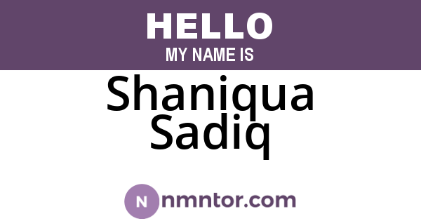 Shaniqua Sadiq