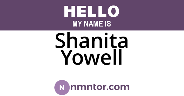Shanita Yowell