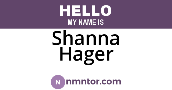 Shanna Hager