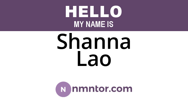 Shanna Lao