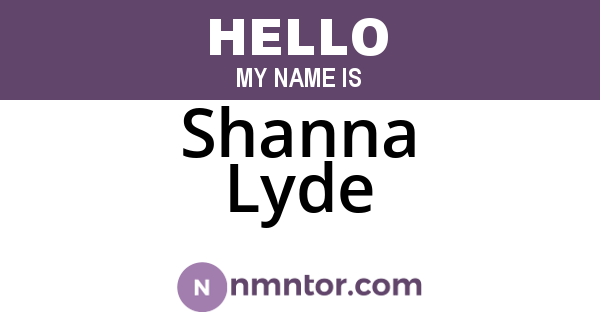 Shanna Lyde