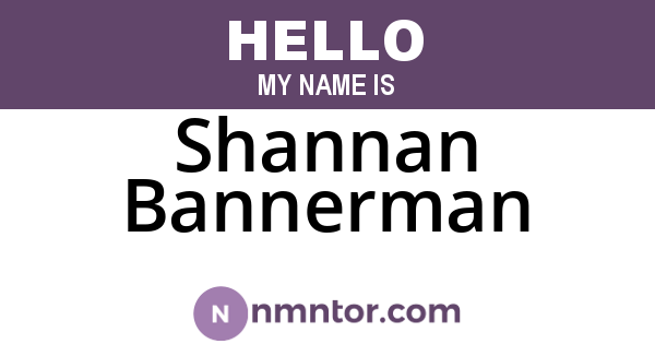 Shannan Bannerman