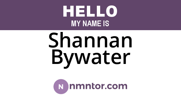 Shannan Bywater