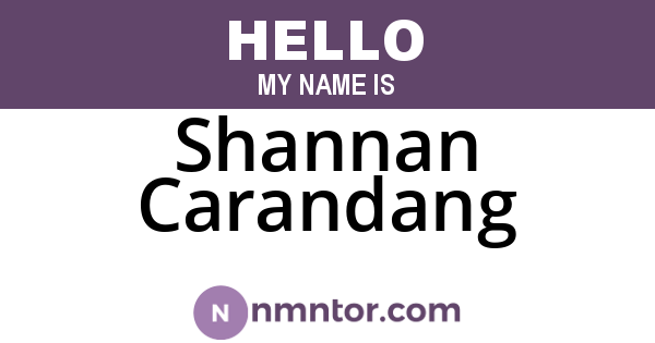 Shannan Carandang