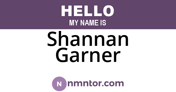 Shannan Garner