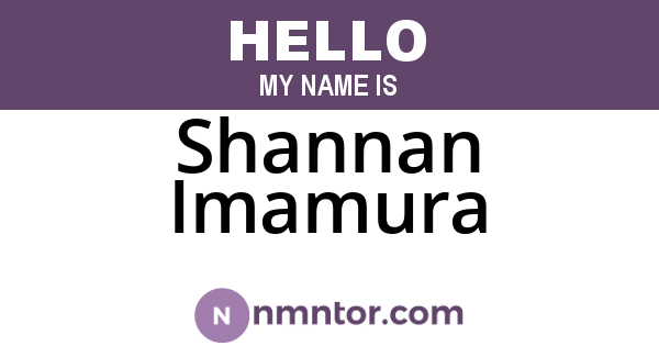 Shannan Imamura