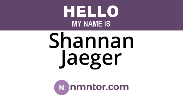 Shannan Jaeger