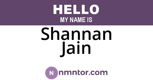 Shannan Jain