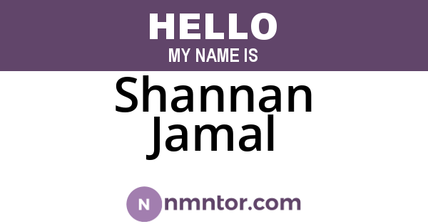 Shannan Jamal