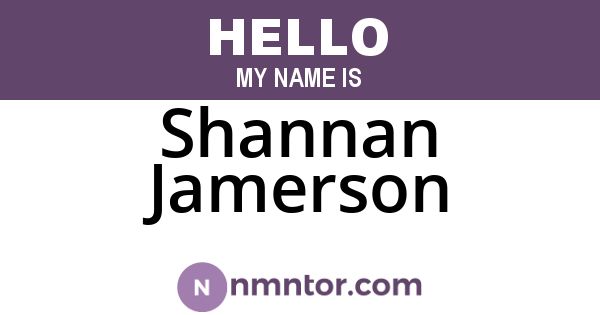 Shannan Jamerson