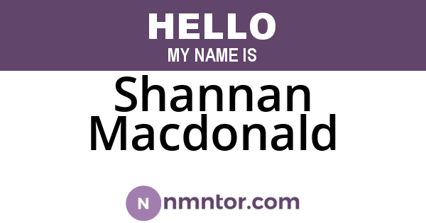Shannan Macdonald