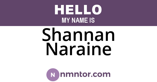 Shannan Naraine