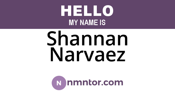 Shannan Narvaez
