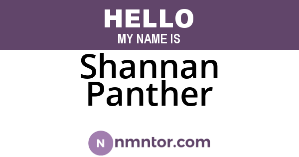 Shannan Panther