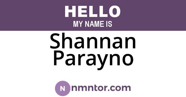 Shannan Parayno