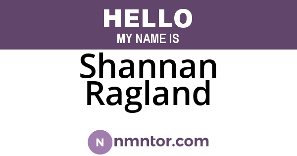 Shannan Ragland