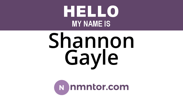Shannon Gayle