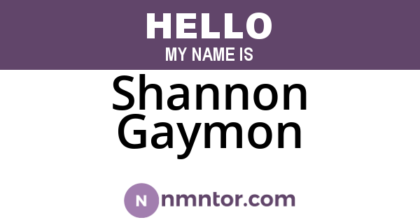 Shannon Gaymon