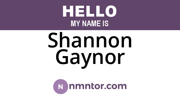 Shannon Gaynor