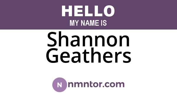 Shannon Geathers