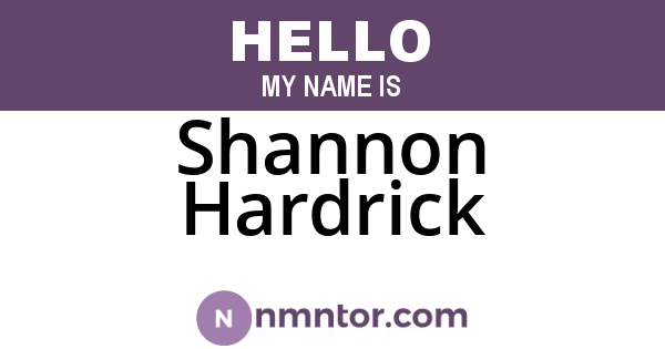 Shannon Hardrick